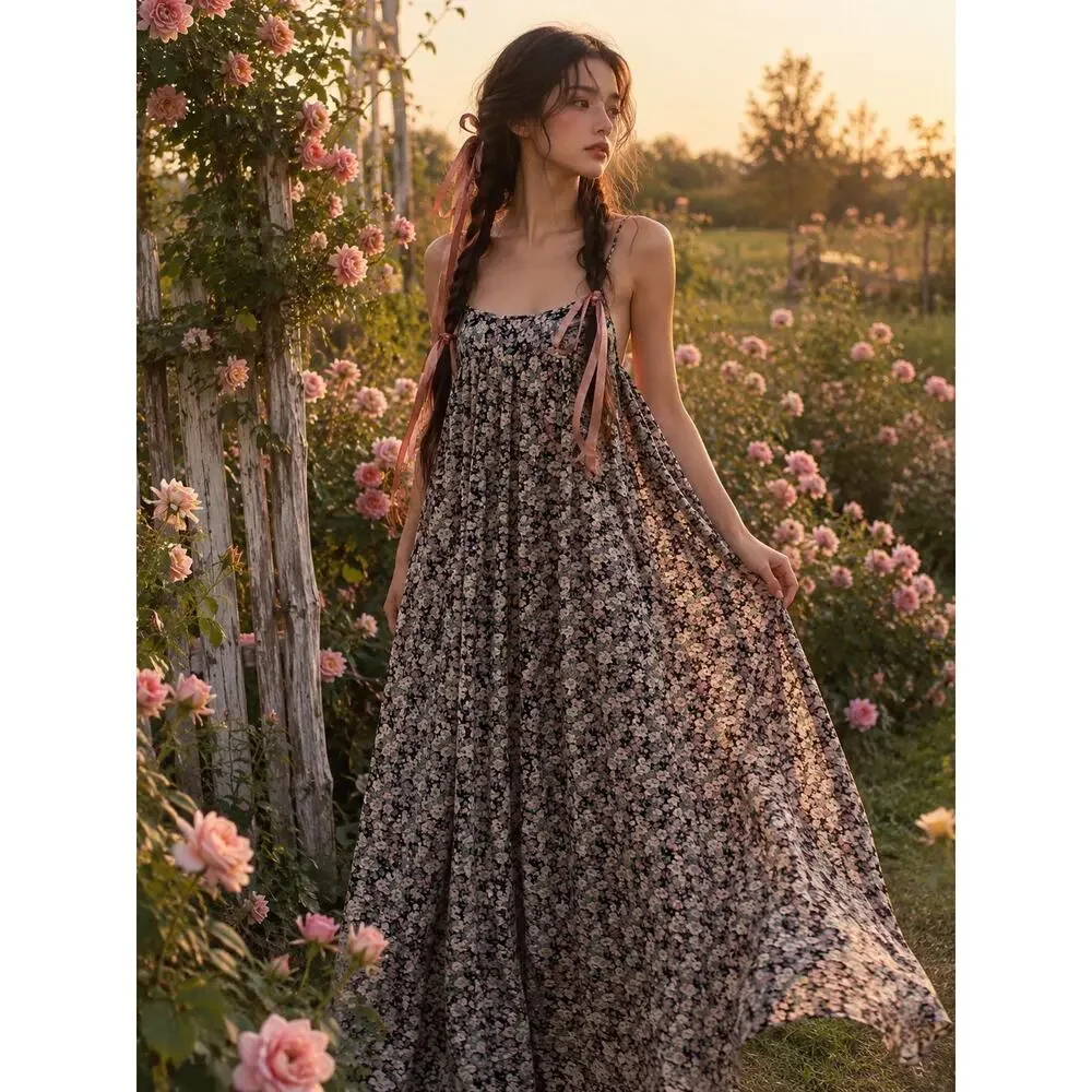 Natural Life Among Wildflowers + Daydreams flowy blooming floral maxi dress L - Picture 3 of 8